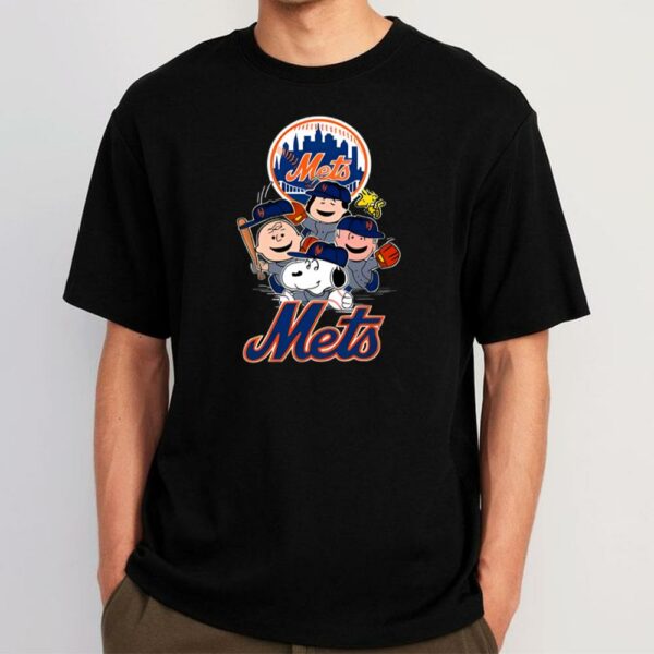 MLB New York Mets Snoopy Charlie Brown Woodstock The Peanuts Movie Baseball T shirt 1 www