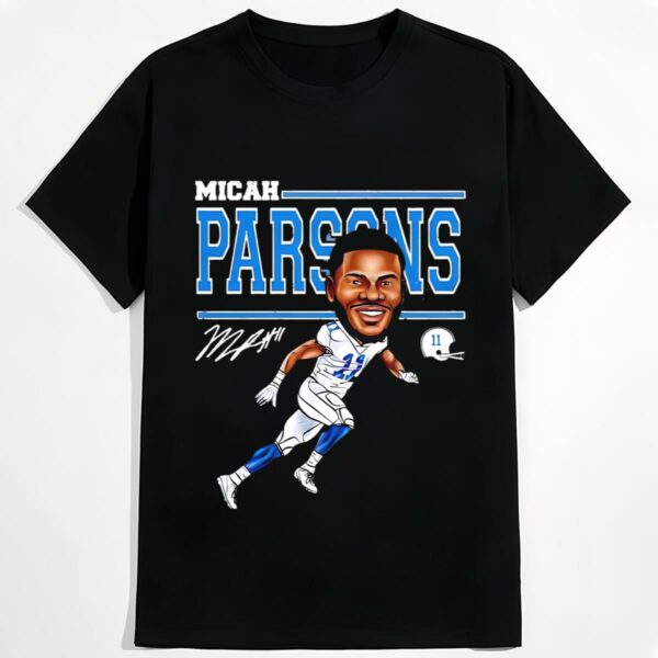 Dallas Football 11 Micah Parsons Cartoon Signature NFL T shirt 3 b3