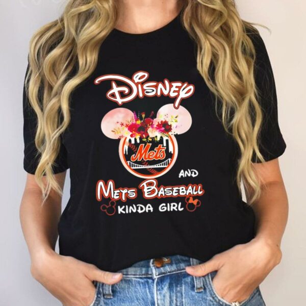 Disney Mets And New York Mets Baseball Kinda Girl Floral Shirt 2 2