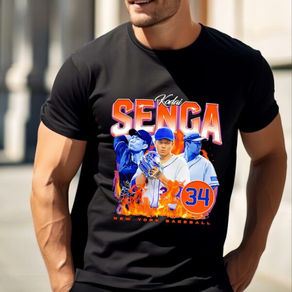 Kodai Senga New York Mets Lightning Retro Mets Shirt 1 b1