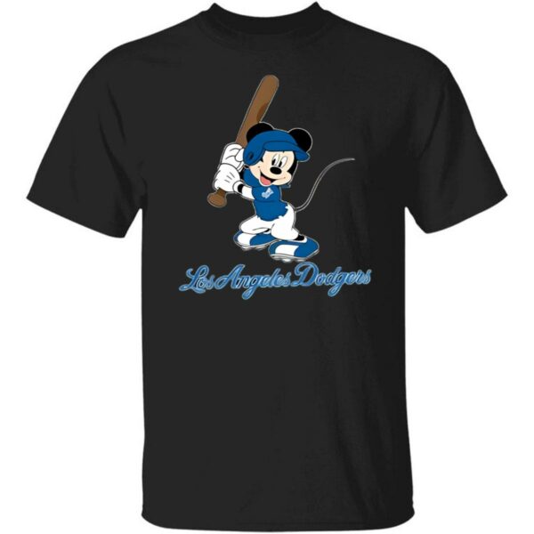 MLB Baseball Los Angeles Dodgers Cheerful Mickey Mouse Shirt 4 4