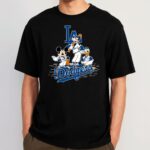 MLB Los Angeles Dodgers Mickey Mouse Donald Duck Goofy Baseball T shirt 1 1