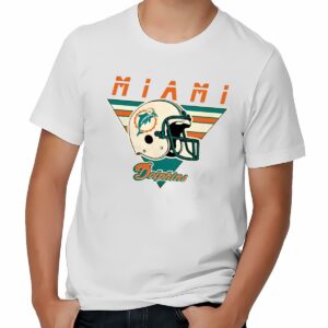 Miami Dolphins Football Helmet Vintage T shirt 1 w1