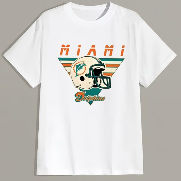 Miami Dolphins Football Helmet Vintage T shirt 2 mechsunshinew2