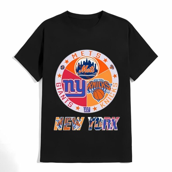 New York Mets New York Knicks New York Giants New York City Logo Shirt 3 don