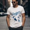 Nice Peanuts Charlie Brown And Snoopy Playing Baseball Los Angeles Dodgers Shirt 1 w1