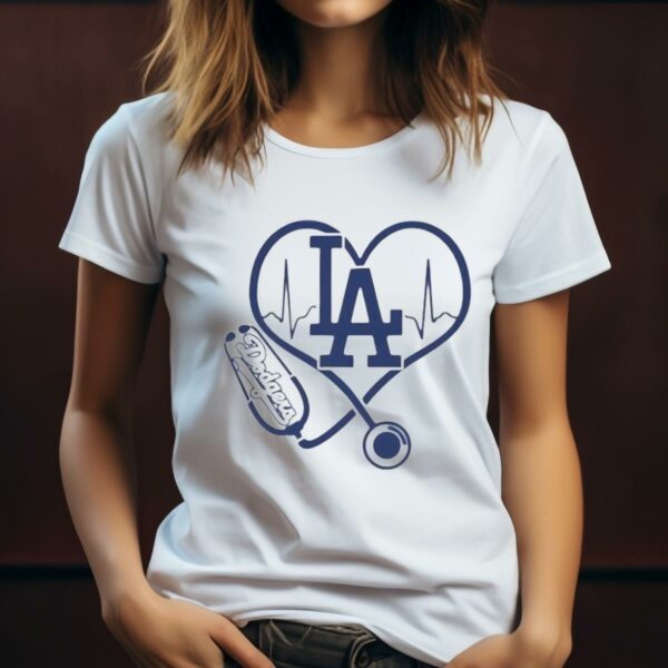 Nurse LA Dodgers Heart Shirt 2 w2