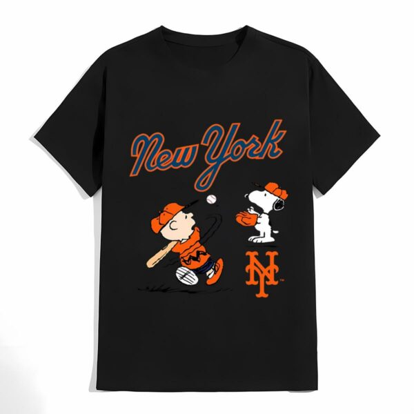 Peanuts Charlie Brown And Snoopy Playing Baseball New York Mets T shirt 3 don