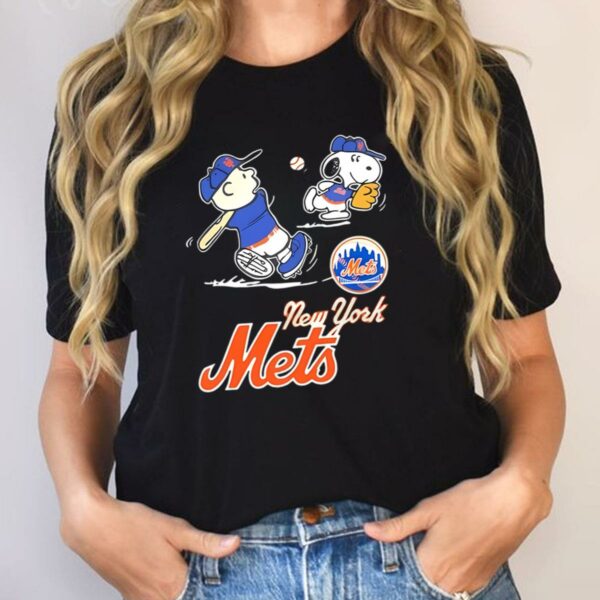 Peanuts Playing Football New York Mets Shirt 2 2
