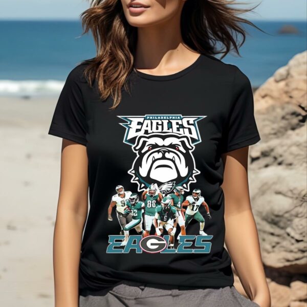 Philadelphia Eagles Georgia Bulldogs Dawgs Eagles NFL Draft Players Shirt 2 b2