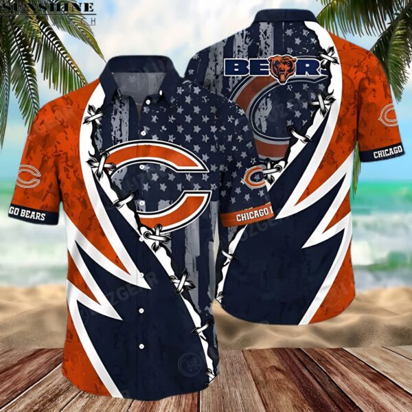 Camo American Flag NFL Chicago Bears Hawaiian Shirt 2 hawaiian shirt 2