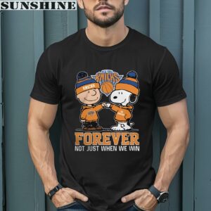 Charlie Brown And Snoopy NY Knicks Forever Not Just When We Win Shirt 1 men shirt