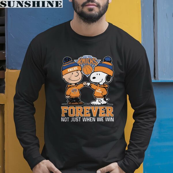 Charlie Brown And Snoopy NY Knicks Forever Not Just When We Win Shirt 5 long sleeve shirt