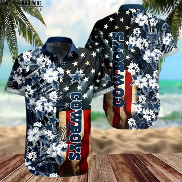 Dallas Cowboys Flag Flower Hawaiian Shirt 2 hawaiian shirt 2