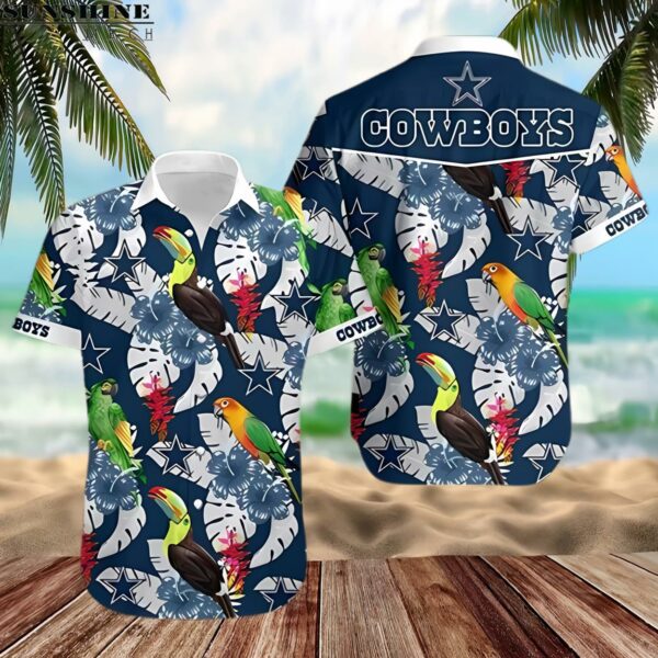 Dallas Cowboys Parrots and Toucans Hawaiian Shirt 2 hawaiian shirt 2