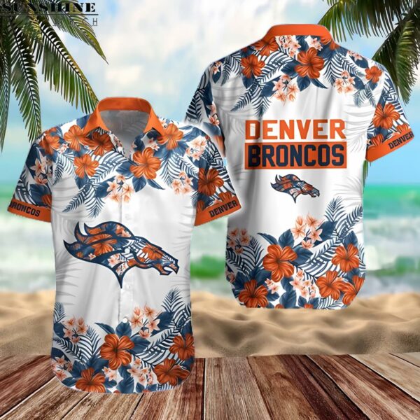 Denver Broncos Tropical Hibiscus Hawaiian Shirt 2 hawaiian shirt 2