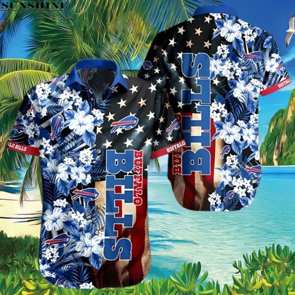 Flower Tropical American Flag NFL Buffalo Bills Hawaiian Shirt 3 Hawaiian Shirt