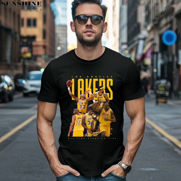 Los Angeles Lakers All Time Starting Five Shirt 1 men shirt 2