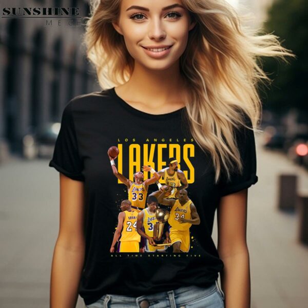 Los Angeles Lakers All Time Starting Five Shirt 2 women shirt