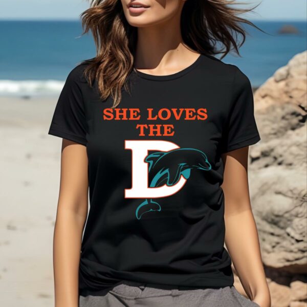 Miami Dolphin Football Sunny She Loves The Miami D Retro Shirt 2 women shirt