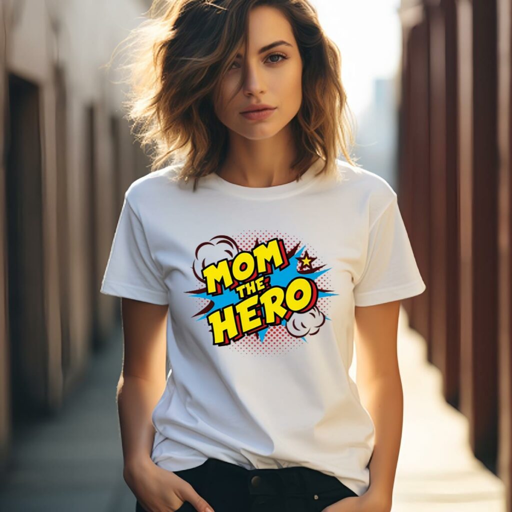 Mom Is My Hero Shirt Gift For Mother Day 1 white shirt