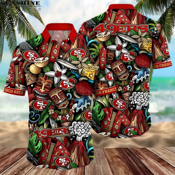 NFL Tropical Flower 49ers Hawaiian Shirt 2 hawaiian shirt 2