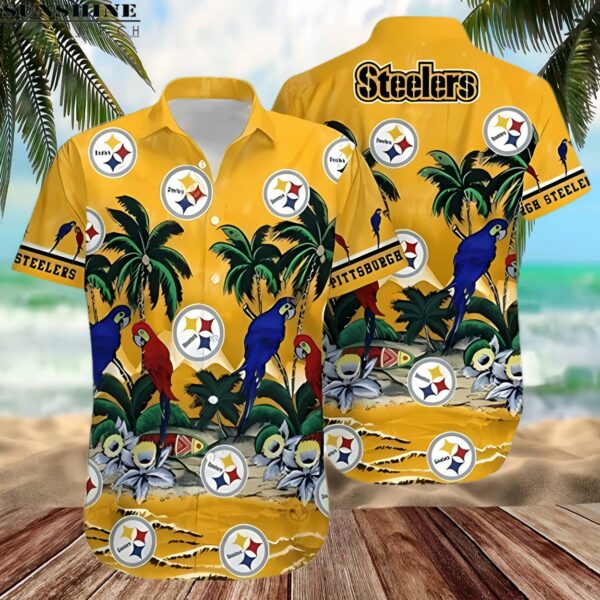 Parrot Tropical Pittsburgh Steelers Hawaiian Shirt 2 hawaiian shirt 2