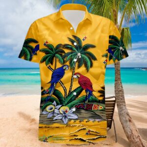 Parrots Pittsburgh Steelers Hawaiian Shirt 1 hawaiian shirt