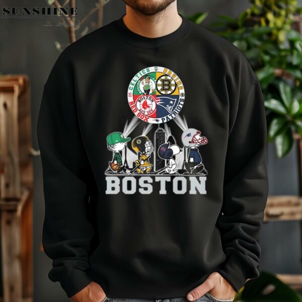 Peanuts Characters Boston Team Sports Celtics Bruins Patriots And Red Sox Shirt 3 sweatshirt