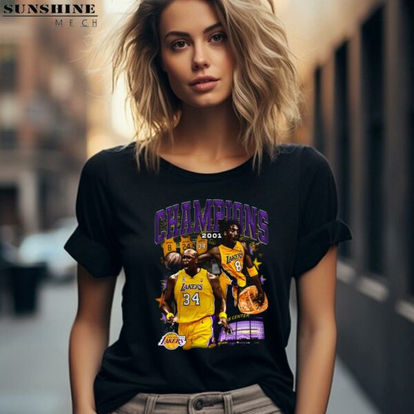 Shaq And Kobe 2001 Champions Lakers Shirt 2 women shirt