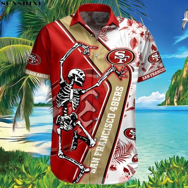 Skeleton Dancing San Francisco 49ers Hawaiian Shirt 3 Hawaiian Shirt