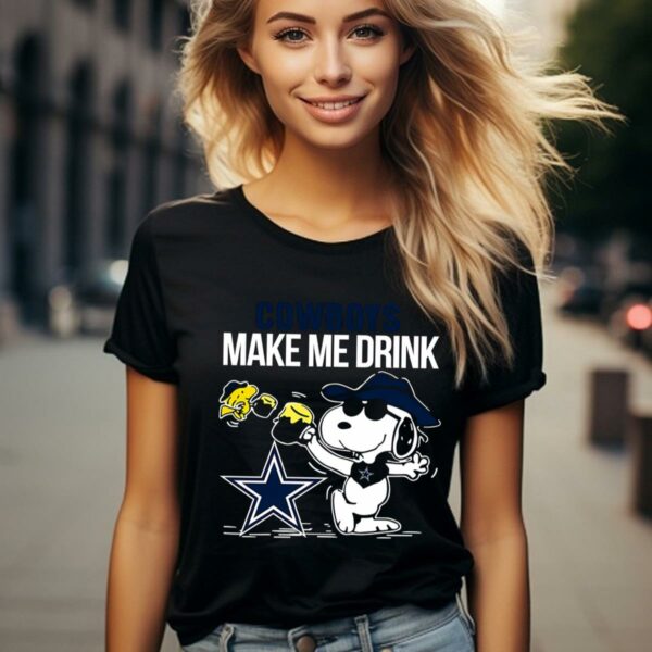 Snoopy And Woodstock Dallas Cowboys Makes Me Drink Shirt 2 124