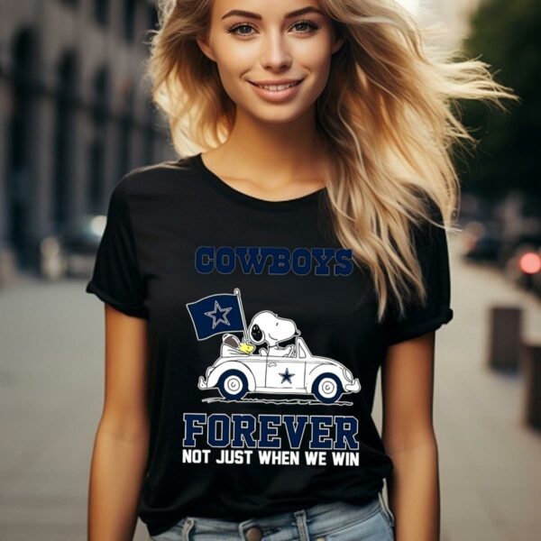 Snoopy And Woodstock Driving Car Dallas Cowboys Forever Not Just When We Win Shirt 2 124