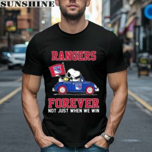 Snoopy And Woodstock Driving Car New York Rangers Shirt 1 men shirt