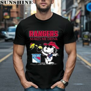 Snoopy Woodstock Makes Me Drink New York Rangers Shirt 1 men shirt