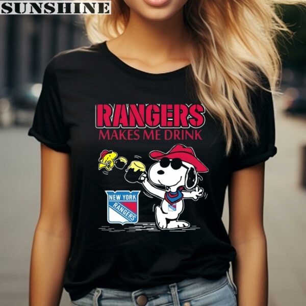 Snoopy Woodstock Makes Me Drink New York Rangers Shirt 2 women shirt