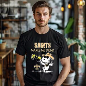 Snoopy and Woodstock New Orleans Saints T Shirt 1 men shirt