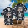 Sugar Skull Navy Chicago Bears Hawaiian Shirt 1 hawaiian shirt