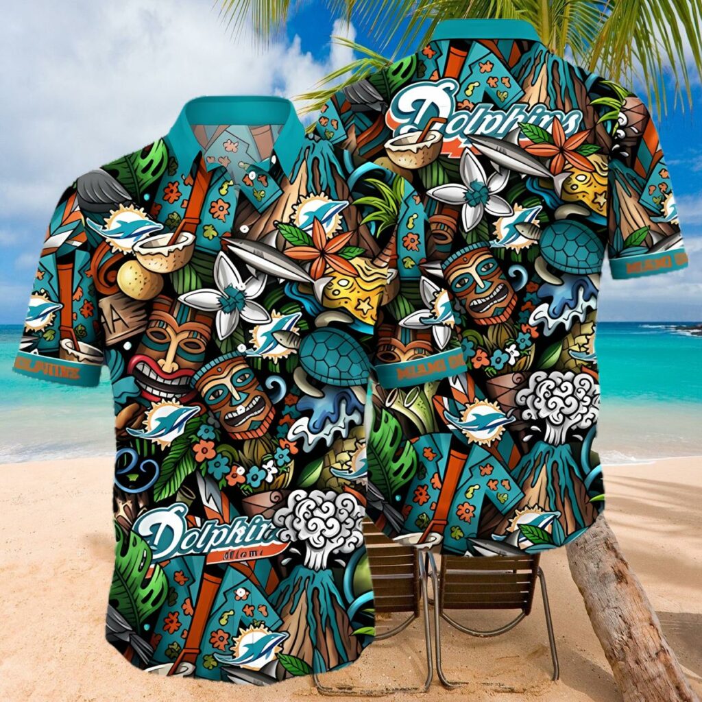 Summer Floral Miami Dolphins Hawaiian Shirt NFL Gift For fan 1 hawaiian shirt