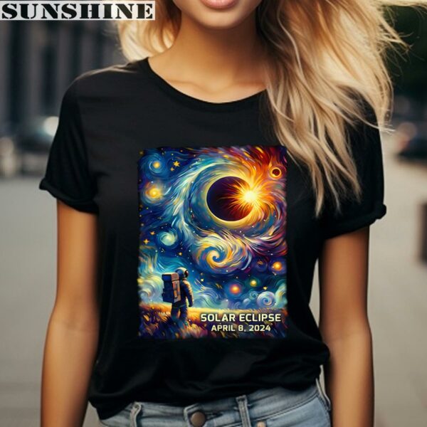 Total Solar Eclipse Shirt Astronaut Moon Painting Eclipse Viewing Tee 2 women shirt