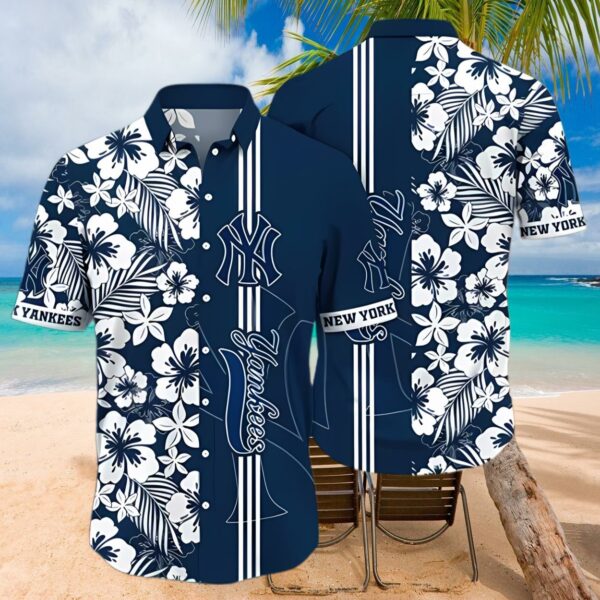 Tropical Floral MLB New York Yankees Hawaiian Shirt