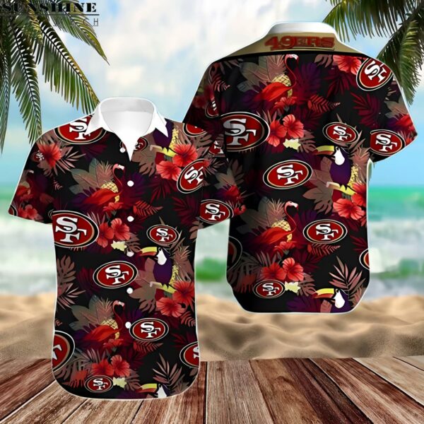 Tropical Flower Aloha San Francisco 49ers Hawaiian Shirt Best NFL Gift 2 hawaiian shirt 2
