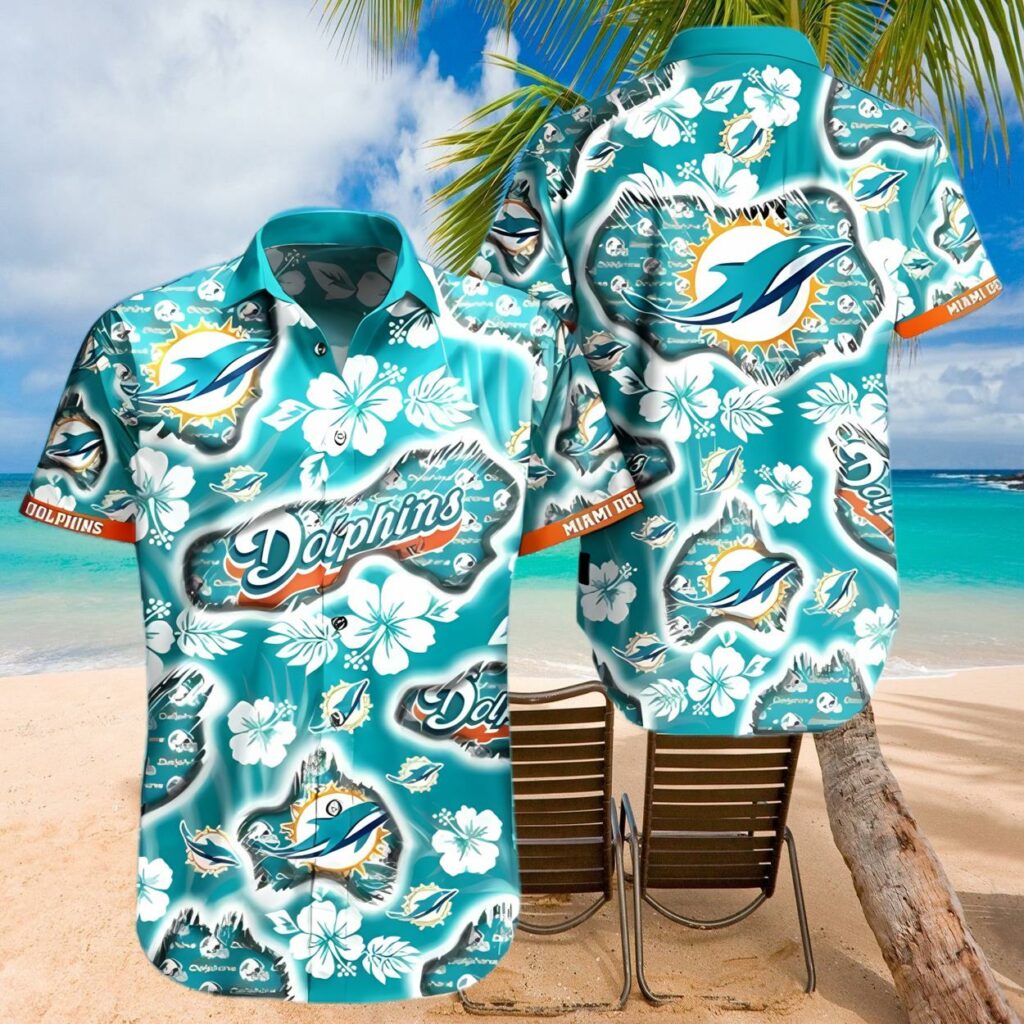 Tropical Hibiscus Flower Miami Dolphins NFL Hawaiian Shirt 1 hawaiian shirt