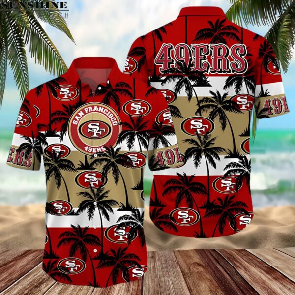 Tropical Palm Tree San Francisco 49ers Hawaiian Shirt Trending Summer Aloha 2 hawaiian shirt 2