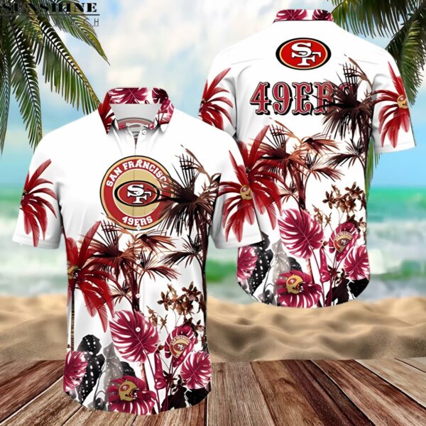 Tropical Palm Tree San Francisco 49ers Hawaiian Shirt 2 hawaiian shirt 2