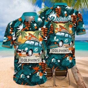 Tropical Pattern NFL Miami Dolphins Hawaiian Shirt Vacation Gift 1 hawaiian shirt