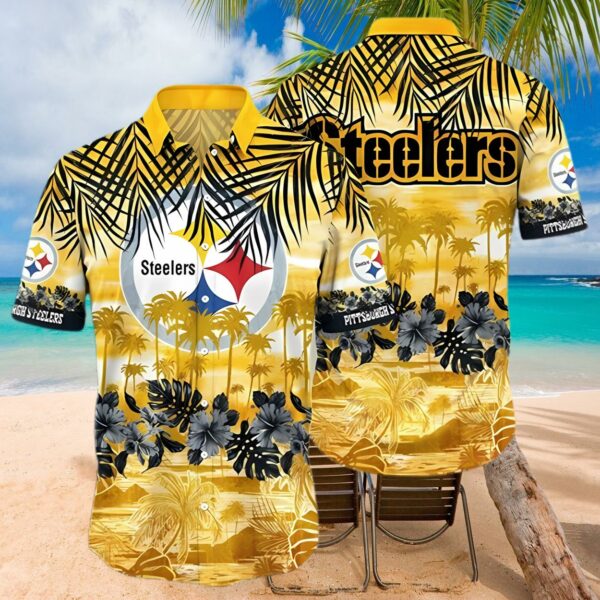 Tropical Pattern NFL Pittsburgh Steelers Hawaiian Shirt 1 hawaiian shirt