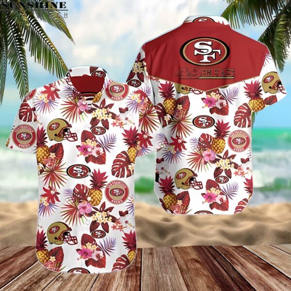 Tropical Plant San Francisco 49ers Hawaiian Shirt Summer Button Up 2 hawaiian shirt 2