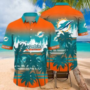 Tropical Summer Sunset NFL Miami Dolphins Hawaiian Shirt 1 hawaiian shirt