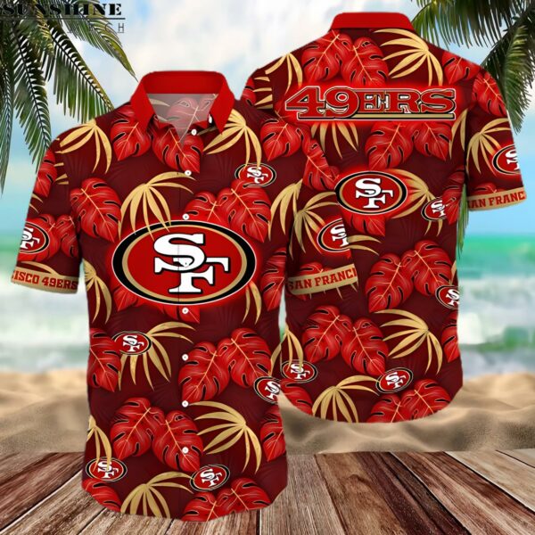 Tropical pattern NFL San Francisco 49ers Aloha Shirt 2 hawaiian shirt 2